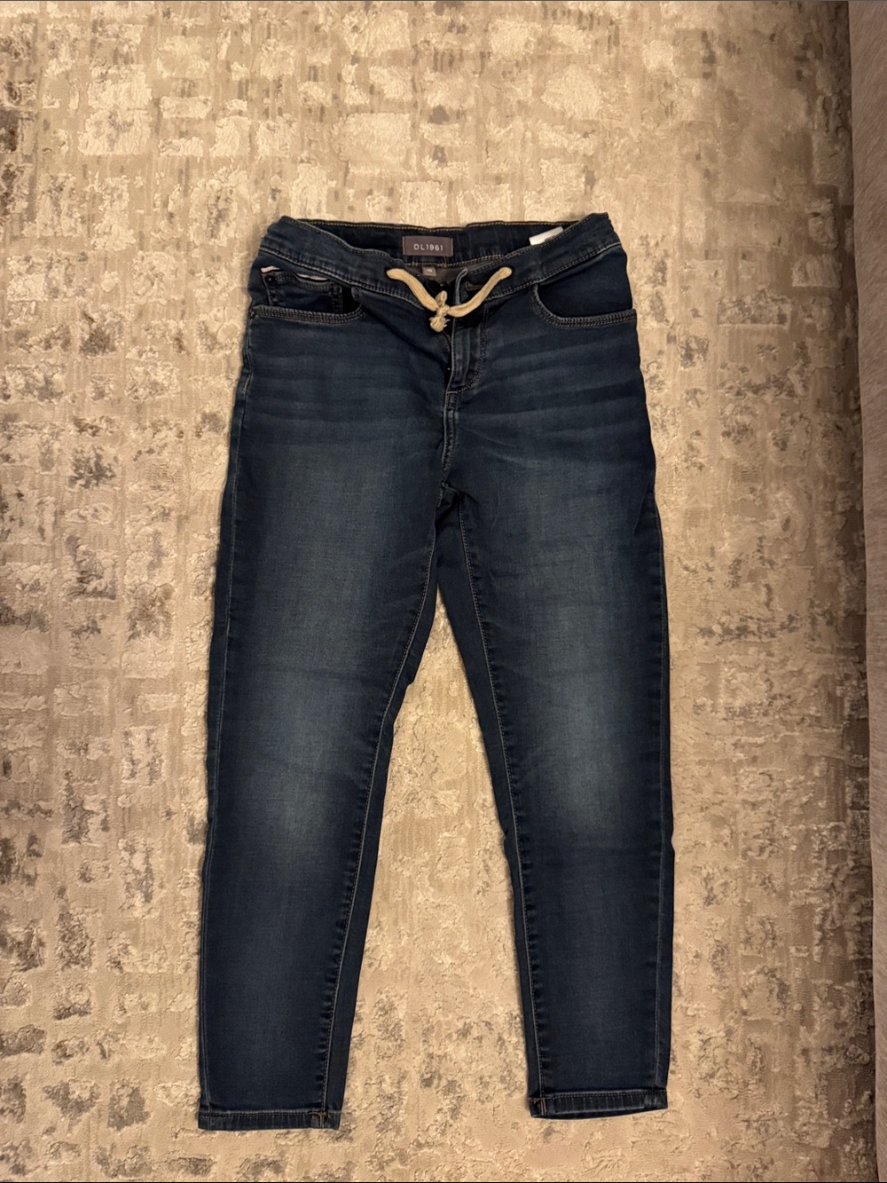 DL1961 Kids Skinny Jeans in Dark Indigo with Drawstring